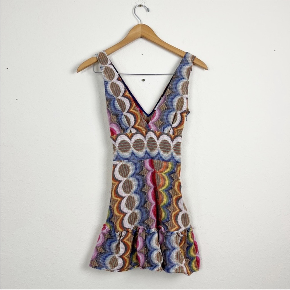 Ramy Brook Multicolor Scallop Knit Mini Dress